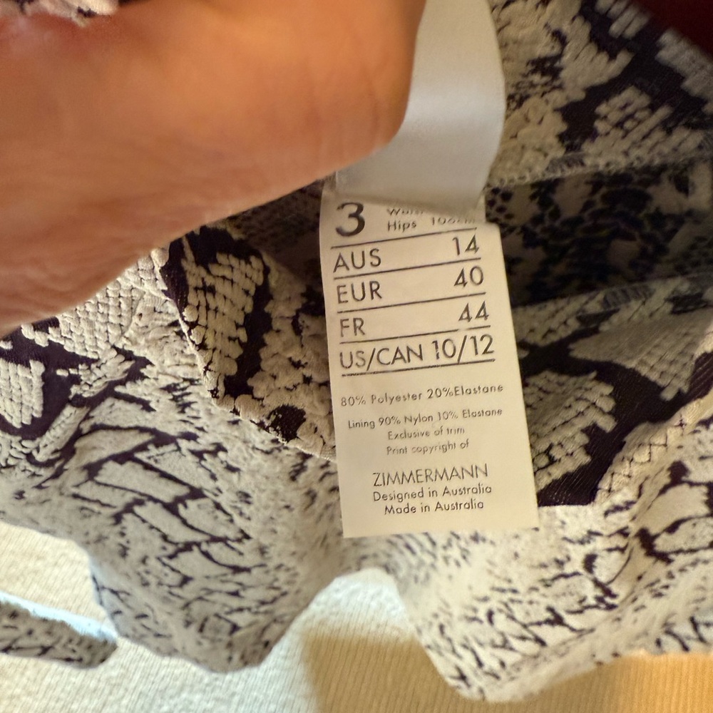 Zimmerman Nwot Python Snakeskin Patterned Mock Tu… - image 4